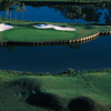 A view of green protected by bunkers at Glenlakes Golf Club